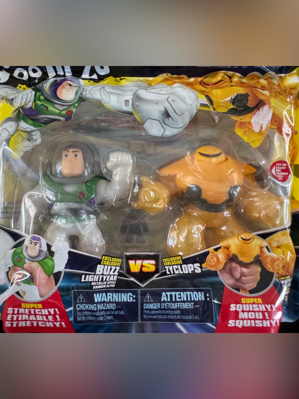 Buzz Lightyear & Cyclops Figure SQUISHY Set - Green, White, Orange